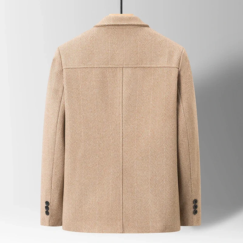 Blake Tailored Fit Herringbone Wool Coat - Superior Warmth