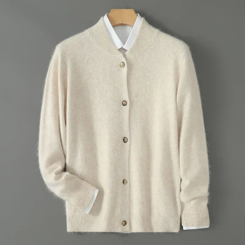 Frostan Men's Lightweight Brushed Knit Cashmere Cardigan with Button-Up Design