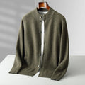 Daris Men's Tailored Cashmere Cardigan with Structured Collar and Button-Up Design