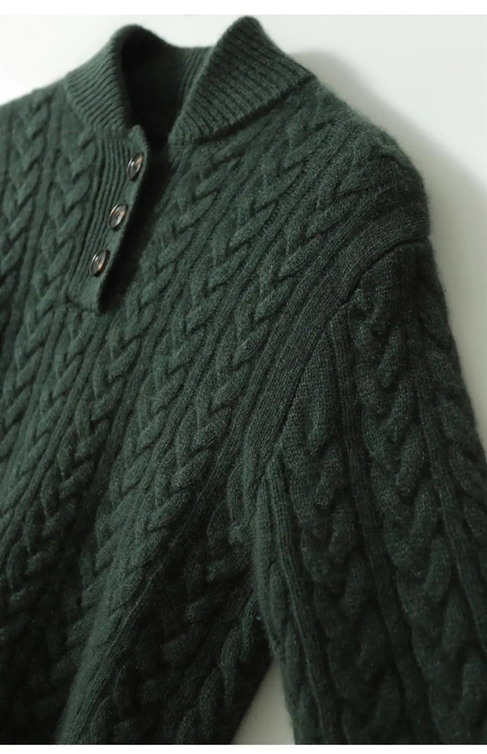 Valeria Wool Blend Henley Sweater – Mock Neck Soft Relaxed Everyday Knitwear
