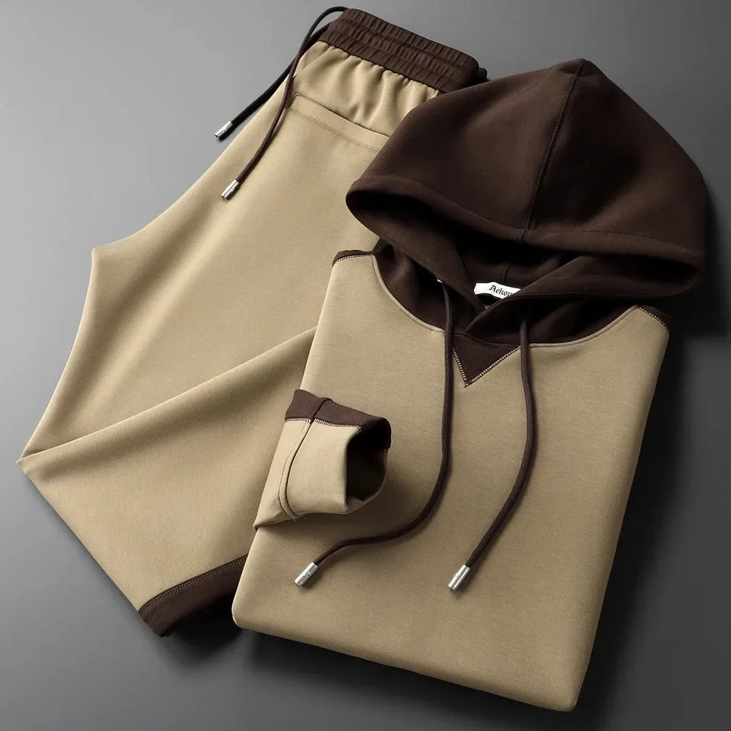 Empire Soft-Touch Two-Tone Cotton Tracksuit Set – Relaxed Street Activewear