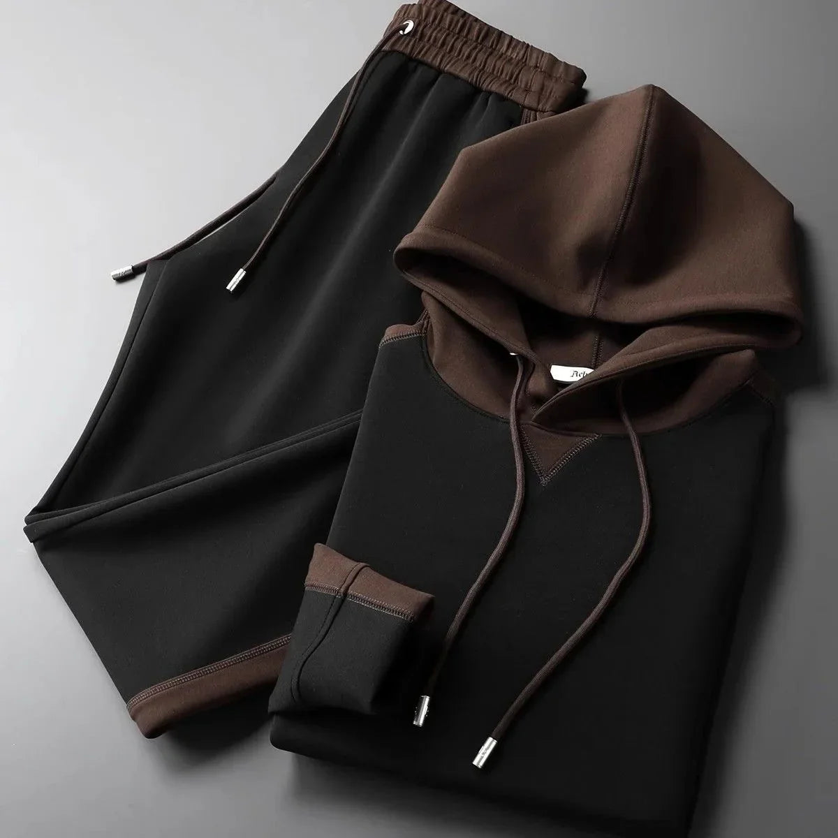 Empire Soft-Touch Two-Tone Cotton Tracksuit Set – Relaxed Street Activewear