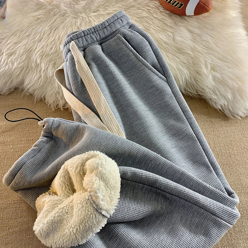 Camille Sherpa Fleece Lounge Pants – Cozy Straight Leg Joggers
