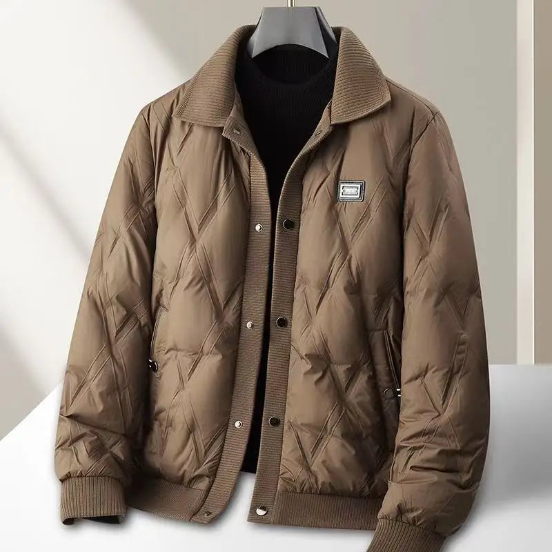 Ethom Men's Lightweight Diamond Quilted Duck Down Puffer Jacket