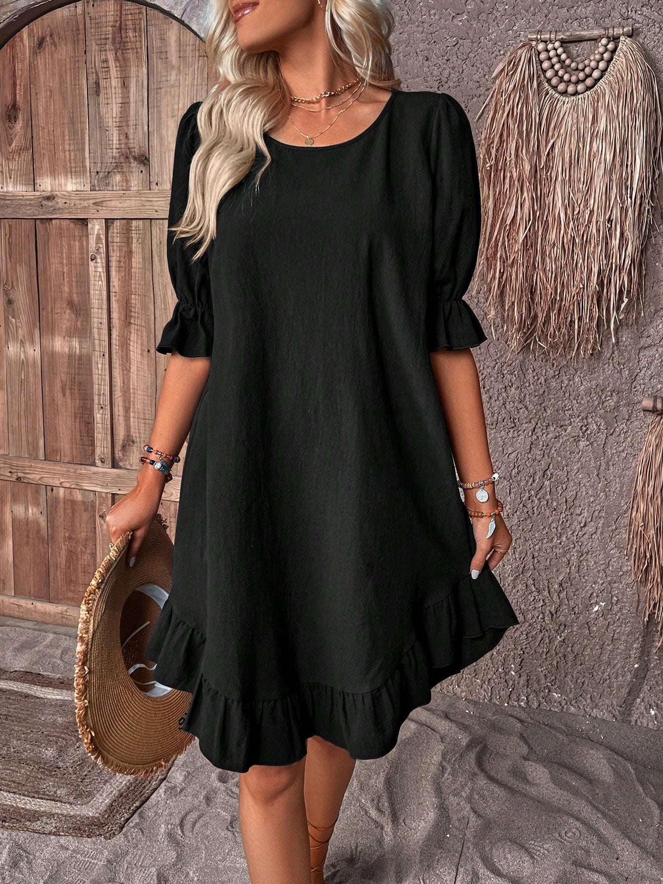Gladys Lightweight Ruffle Midi Dress – Breathable Summer Wear