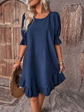 Gladys Lightweight Ruffle Midi Dress – Breathable Summer Wear