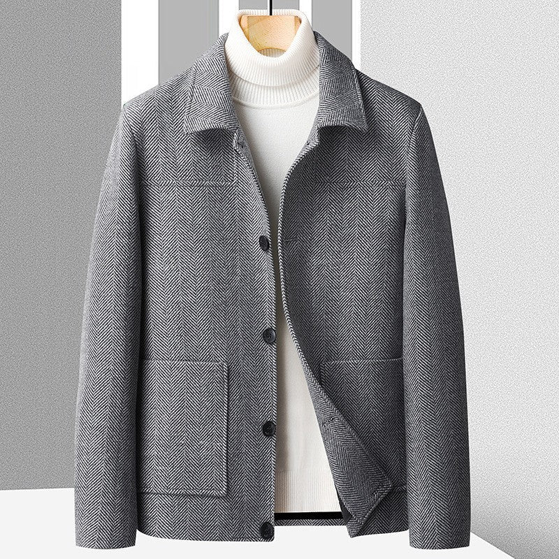 Blake Tailored Fit Herringbone Wool Coat - Superior Warmth
