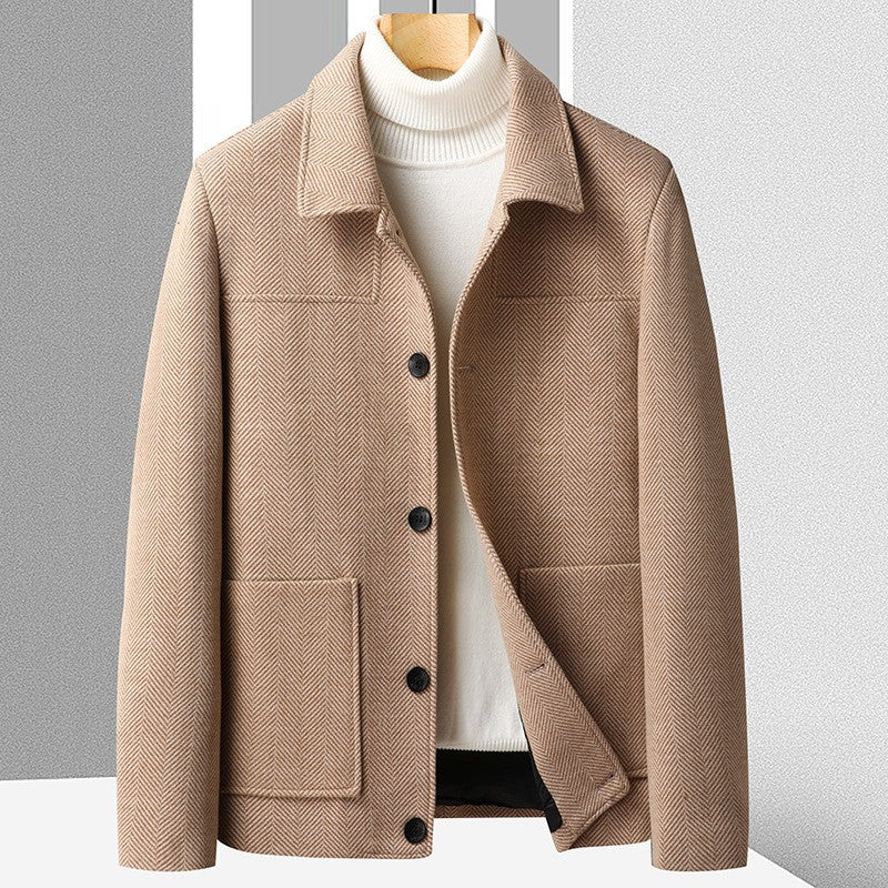 Blake Tailored Fit Herringbone Wool Coat - Superior Warmth