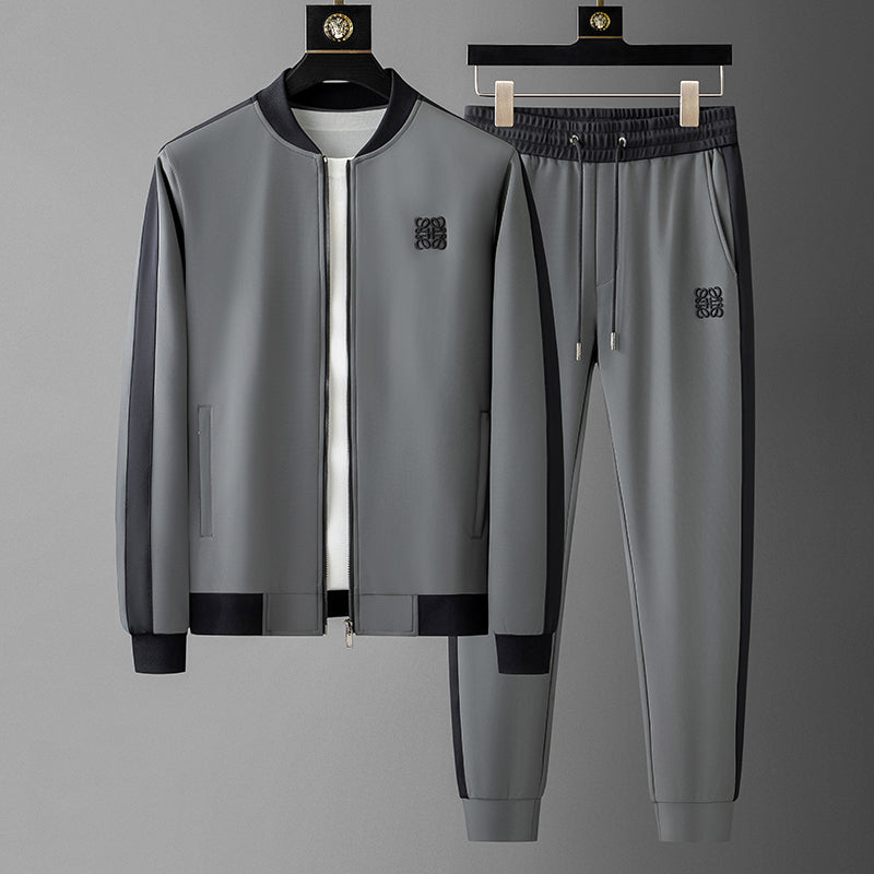 Zelar Hooded Soft-Touch Two-Tone Cotton Tracksuit Set Street Comfort Outfit