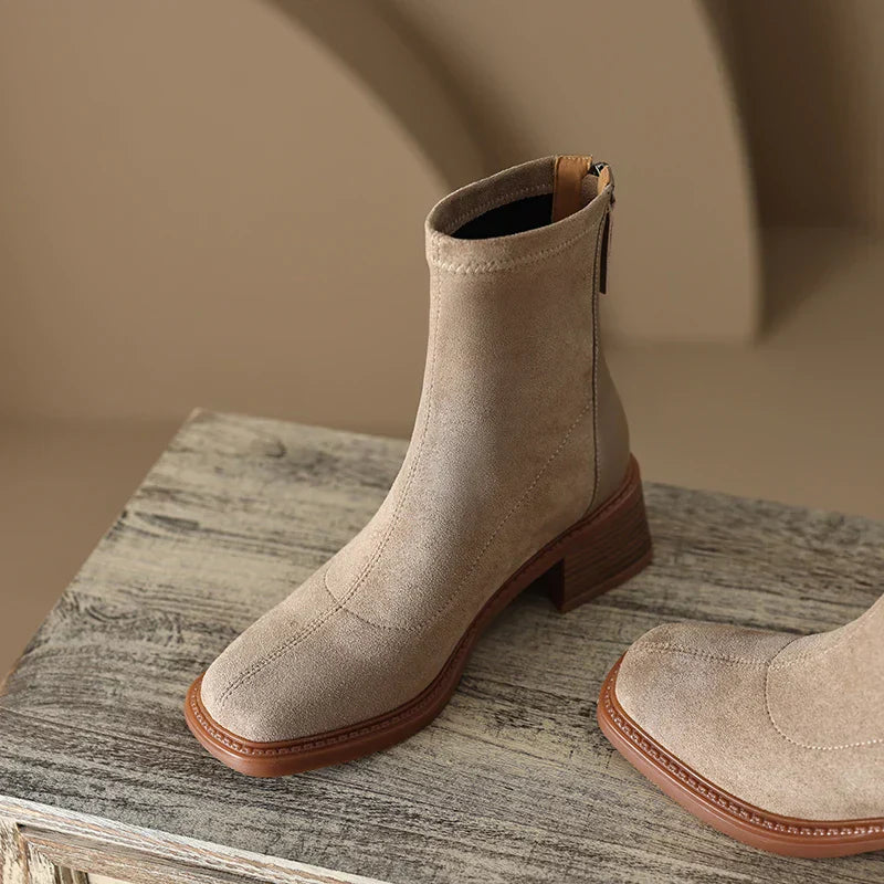 Arielle Women's Ankle Boots – Luxurious Suede with Enhanced Comfort Cushioning