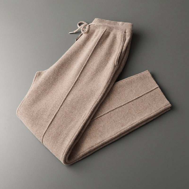 Giovanni Merino Wool Drawstring Pants – Relaxed Tapered Trousers