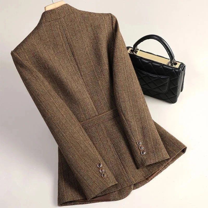 Aiko Women's Wool Jacket – Kimono-Style Outerwear with Obi Belt