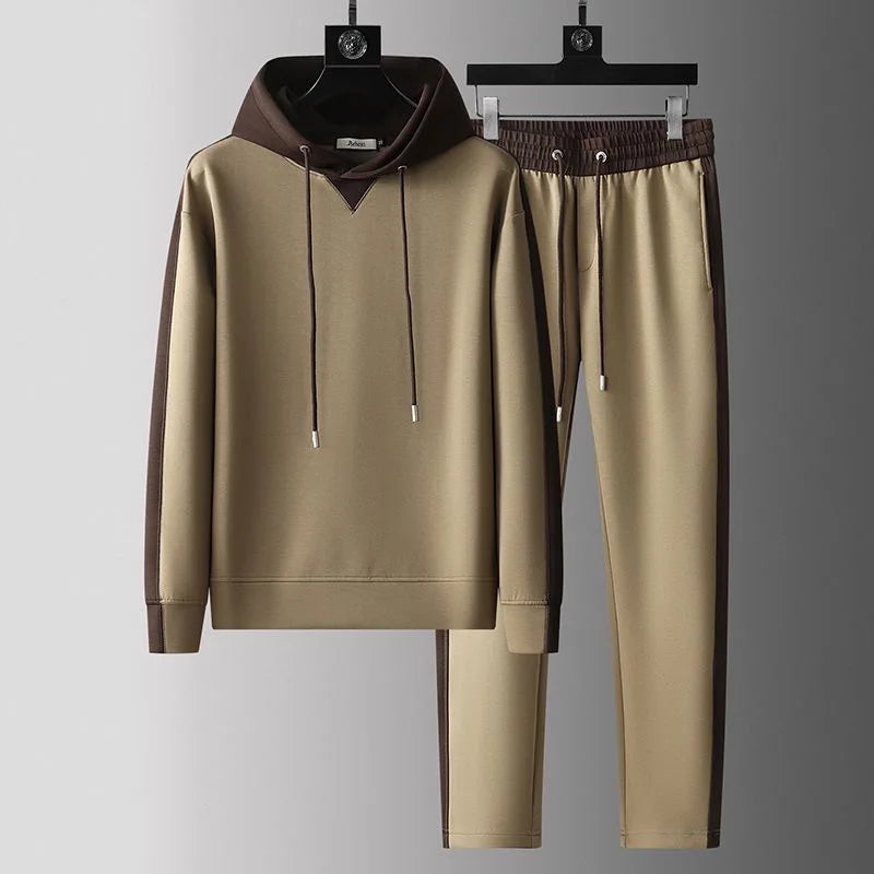 Empire Soft-Touch Two-Tone Cotton Tracksuit Set – Relaxed Street Activewear