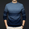 Aspen Men's Pure Wool Sweater – Gradient Stripe Pattern