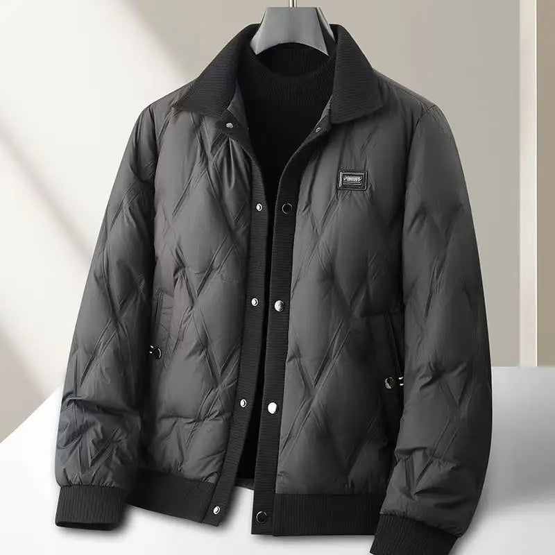 Ethom Men's Lightweight Diamond Quilted Duck Down Puffer Jacket