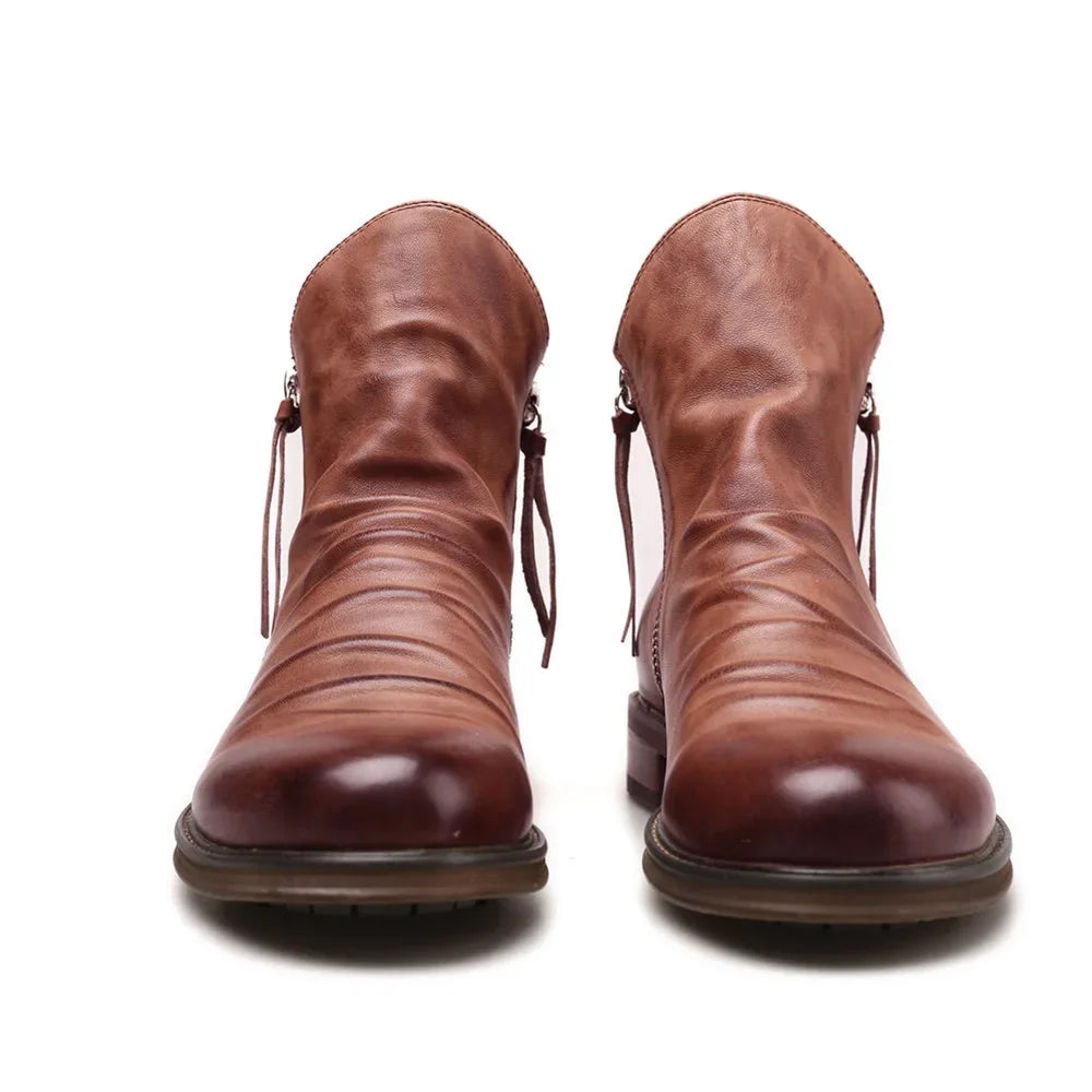 Garnette Leather Chelsea Boots – Classic Side Zip Dress Boots