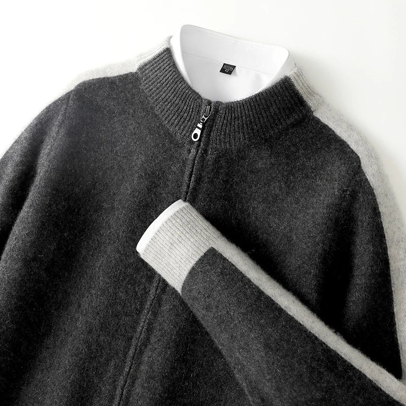 Avery Cashmere Jacket with Contrasting Sleeves