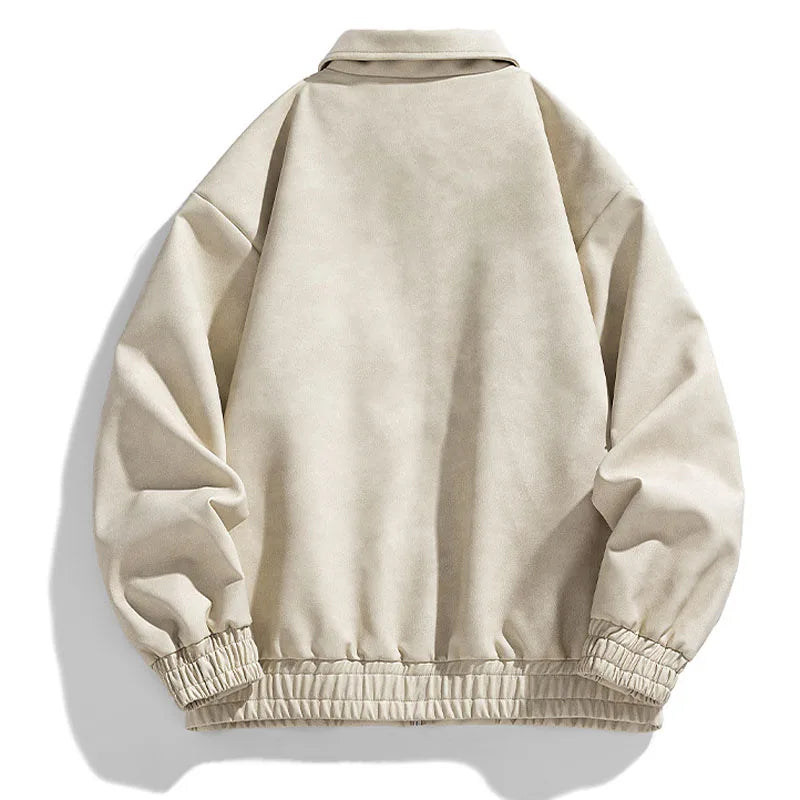 Bryan Men's Suede-Style Bomber Jacket – Zip Closure & Relaxed Fit
