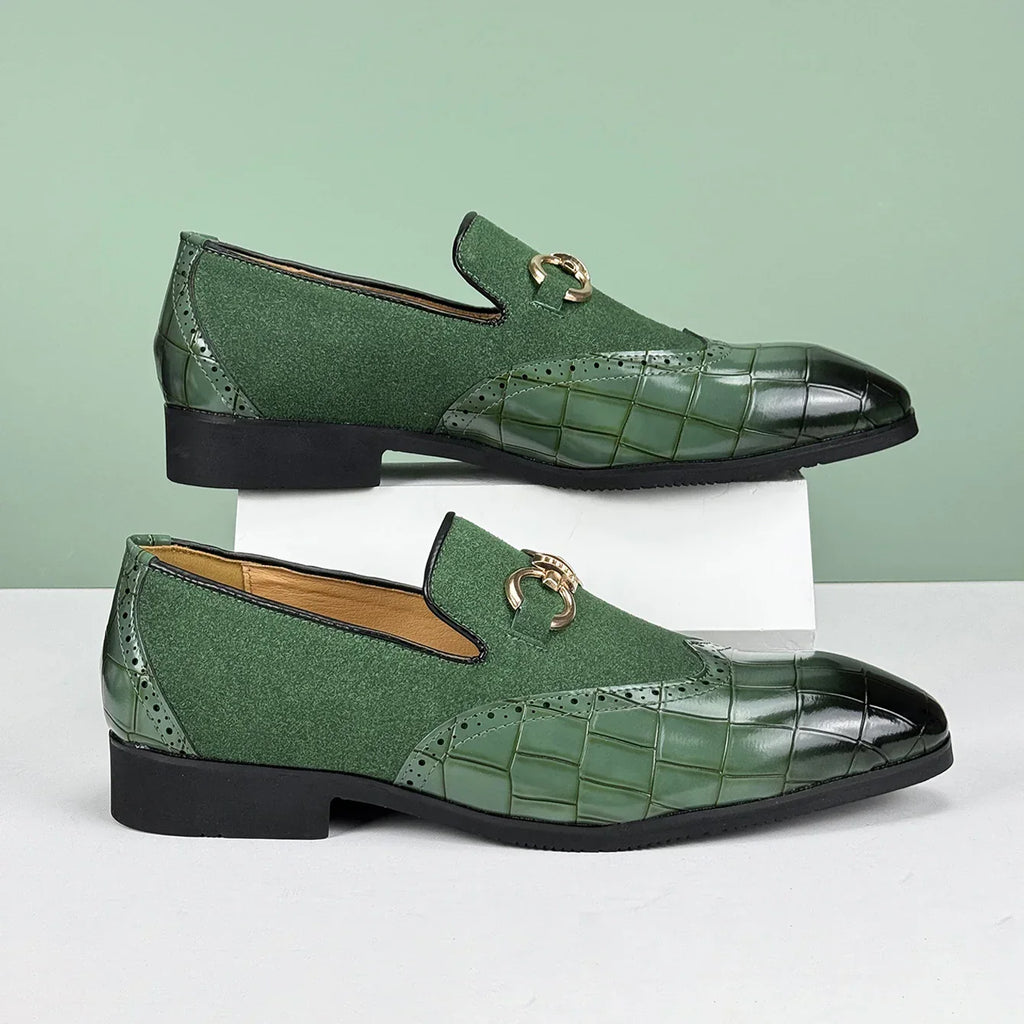 Easton Men's Genuine Leather and Suede Slip-On Loafers – Dress Shoes