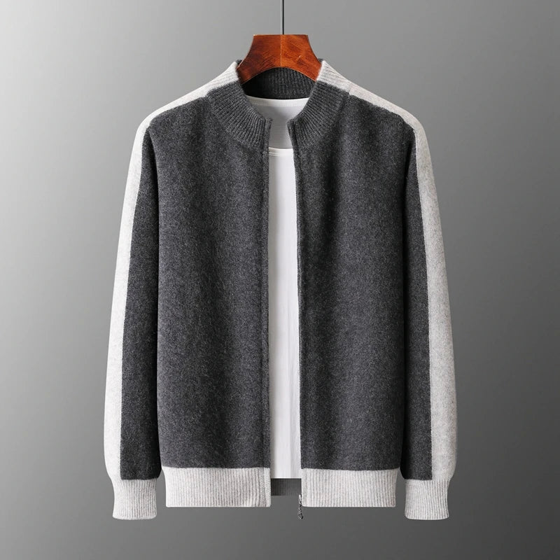 Avery Cashmere Jacket with Contrasting Sleeves