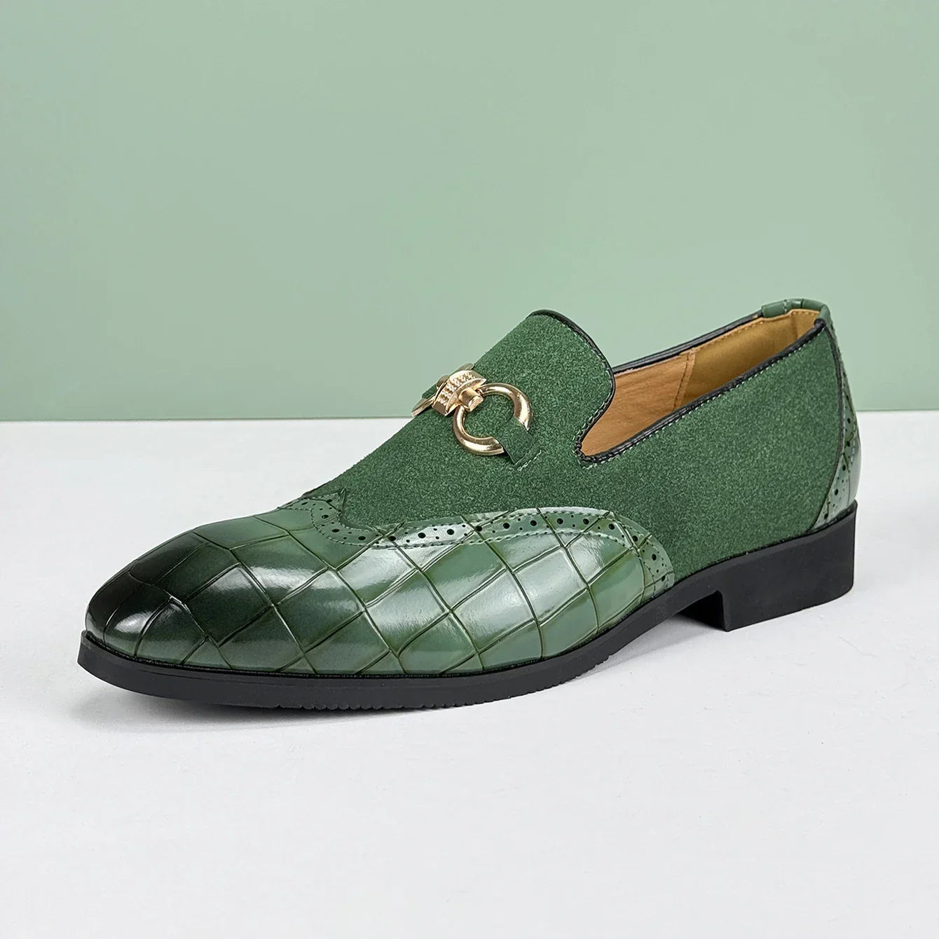 Easton Men's Genuine Leather and Suede Slip-On Loafers – Dress Shoes