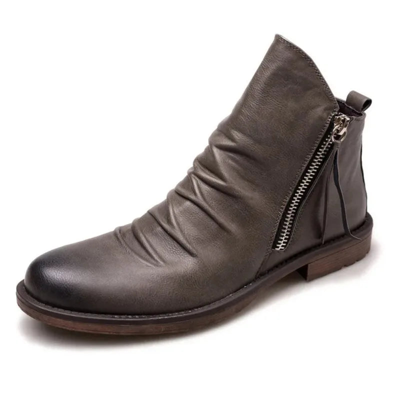 Garnette Leather Chelsea Boots – Classic Side Zip Dress Boots