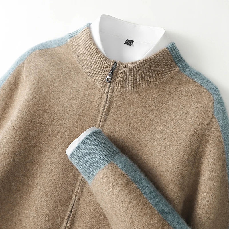 Avery Cashmere Jacket with Contrasting Sleeves