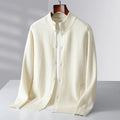 Daris Men's Tailored Cashmere Cardigan with Structured Collar and Button-Up Design