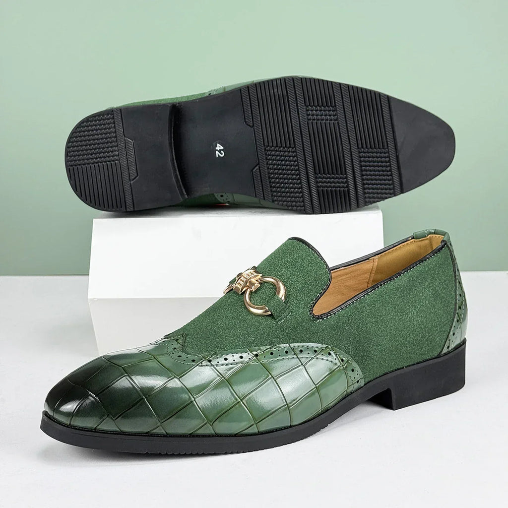 Easton Men's Genuine Leather and Suede Slip-On Loafers – Dress Shoes