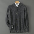Frostan Men's Lightweight Brushed Knit Cashmere Cardigan with Button-Up Design