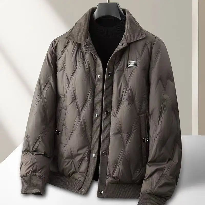 Ethom Men's Lightweight Diamond Quilted Duck Down Puffer Jacket