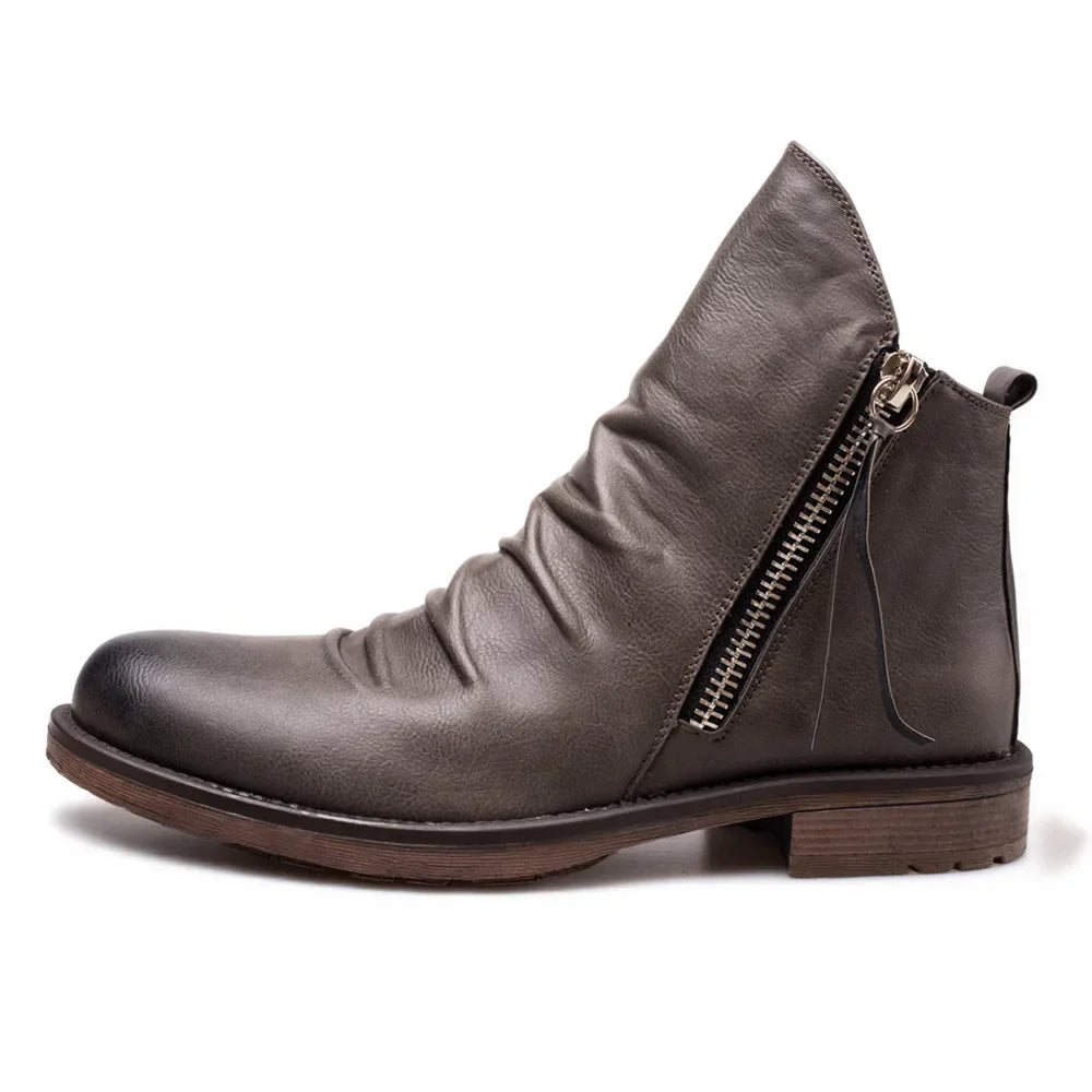 Garnette Leather Chelsea Boots – Classic Side Zip Dress Boots