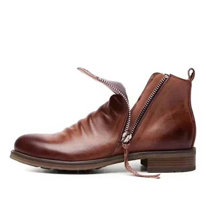 Garnette Leather Chelsea Boots – Classic Side Zip Dress Boots