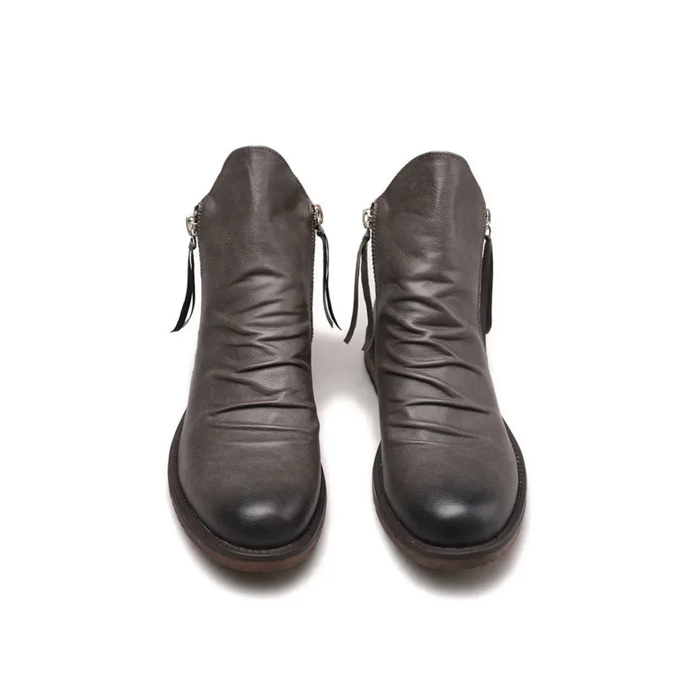 Garnette Leather Chelsea Boots – Classic Side Zip Dress Boots