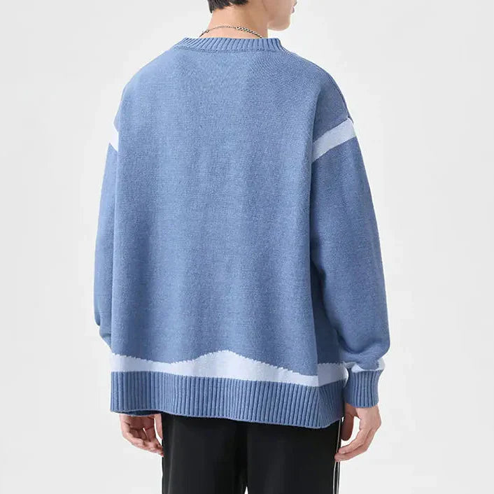 Chris Men's Wool Cardigan – Knit with Contrast Stripes and Toggle Closures