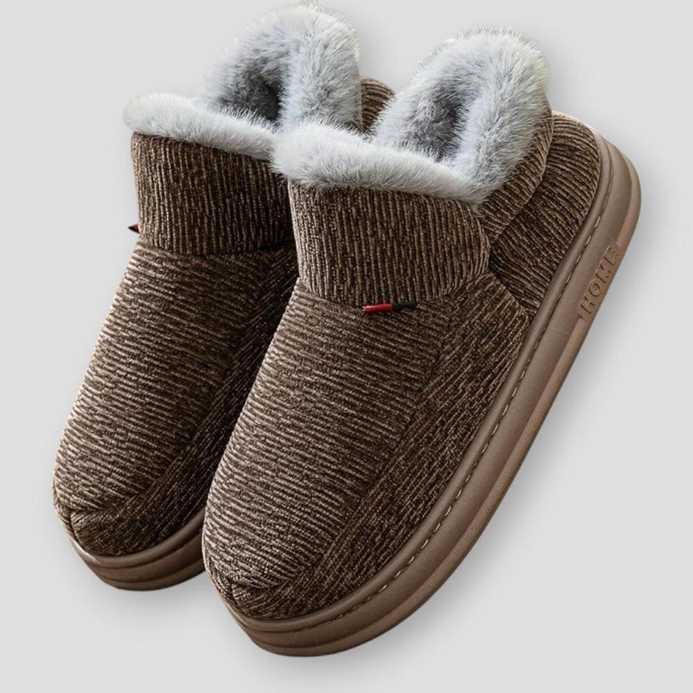 Women's Coral High-Cuff Plush Fleece Winter Slipper Boots