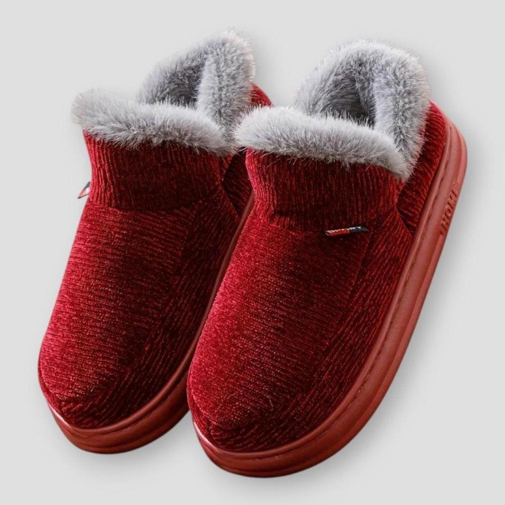 Women's Coral High-Cuff Plush Fleece Winter Slipper Boots