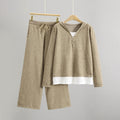 Alyna Women's Knit Lounge Set – Cozy Hooded Sweater & Wide-Leg Pants