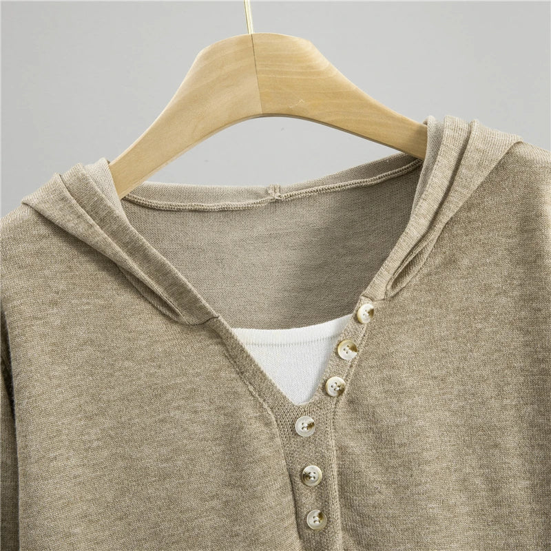 Alyna Women's Knit Lounge Set – Cozy Hooded Sweater & Wide-Leg Pants