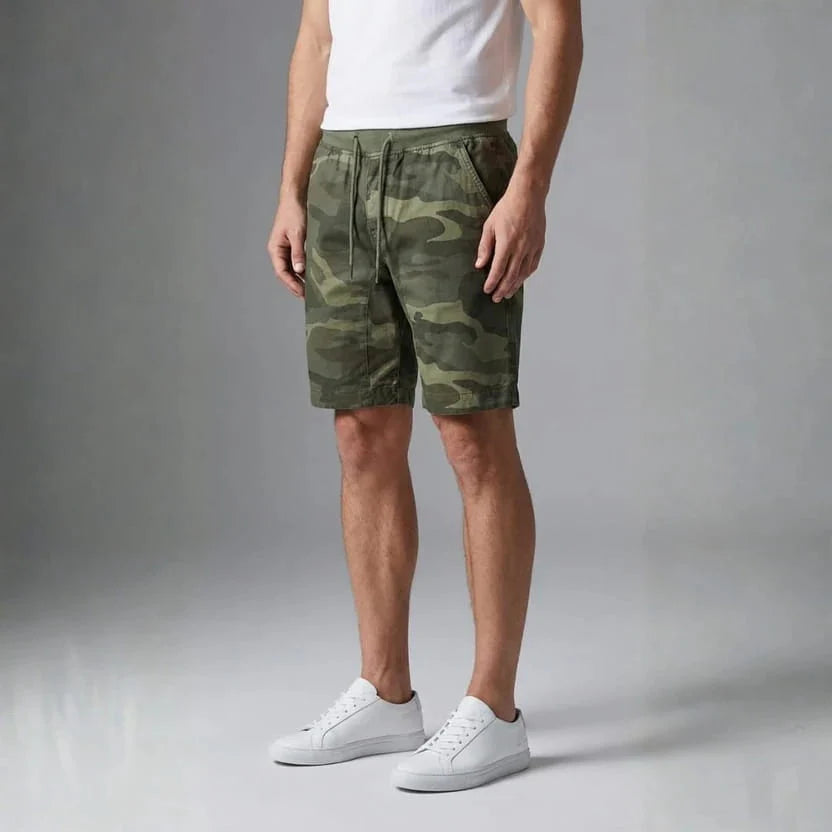 Aiden Tactical Camo Shorts – Lightweight Stretch Fit Cotton Blend Summer Wear