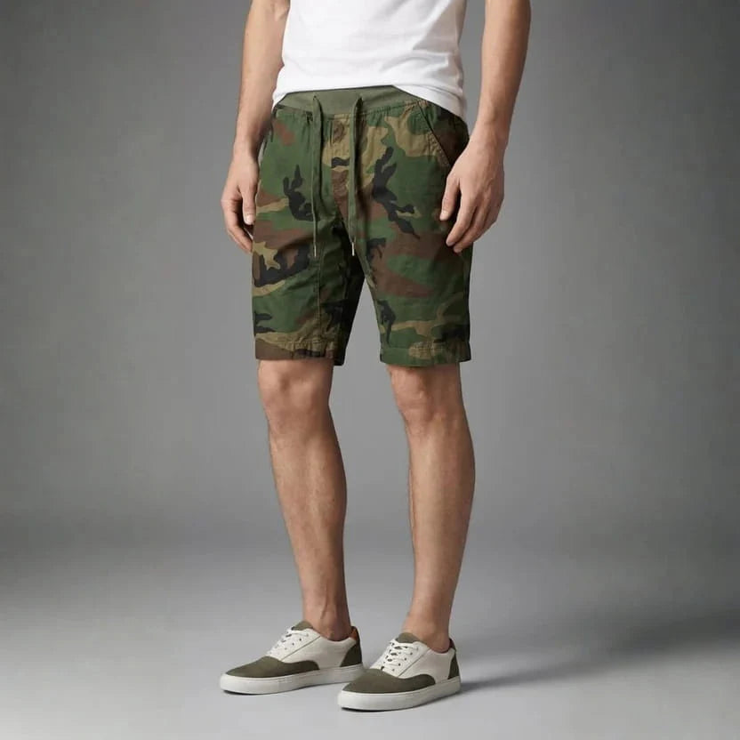 Aiden Tactical Camo Shorts – Lightweight Stretch Fit Cotton Blend Summer Wear