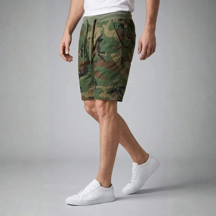 Aiden Tactical Camo Shorts – Lightweight Stretch Fit Cotton Blend Summer Wear