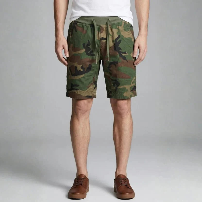 Aiden Tactical Camo Shorts – Lightweight Stretch Fit Cotton Blend Summer Wear