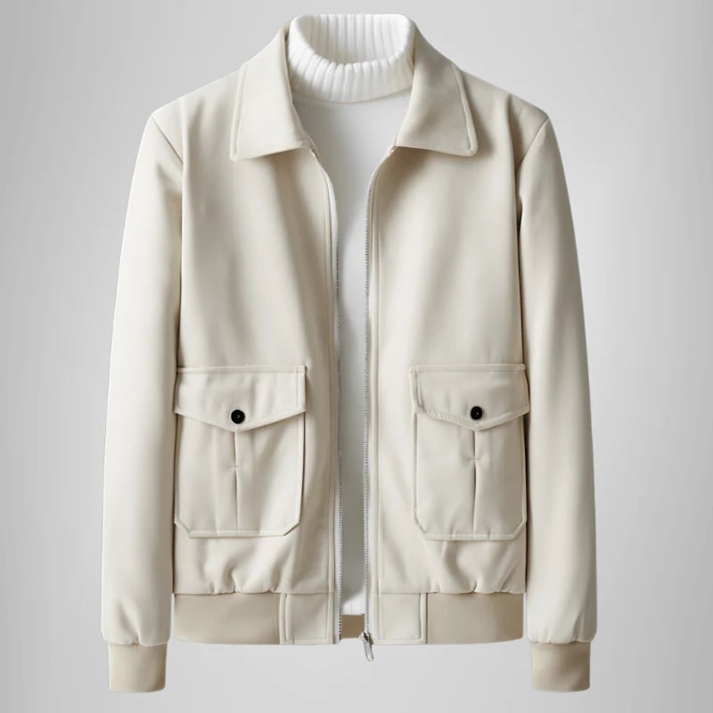 Brando Men's Suede Leather Bomber Jacket with Cozy Sherpa Lining