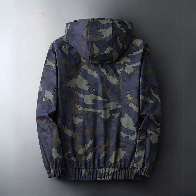 Danilo Men's Lightweight Camo Windbreaker with Water-Resistant Shell