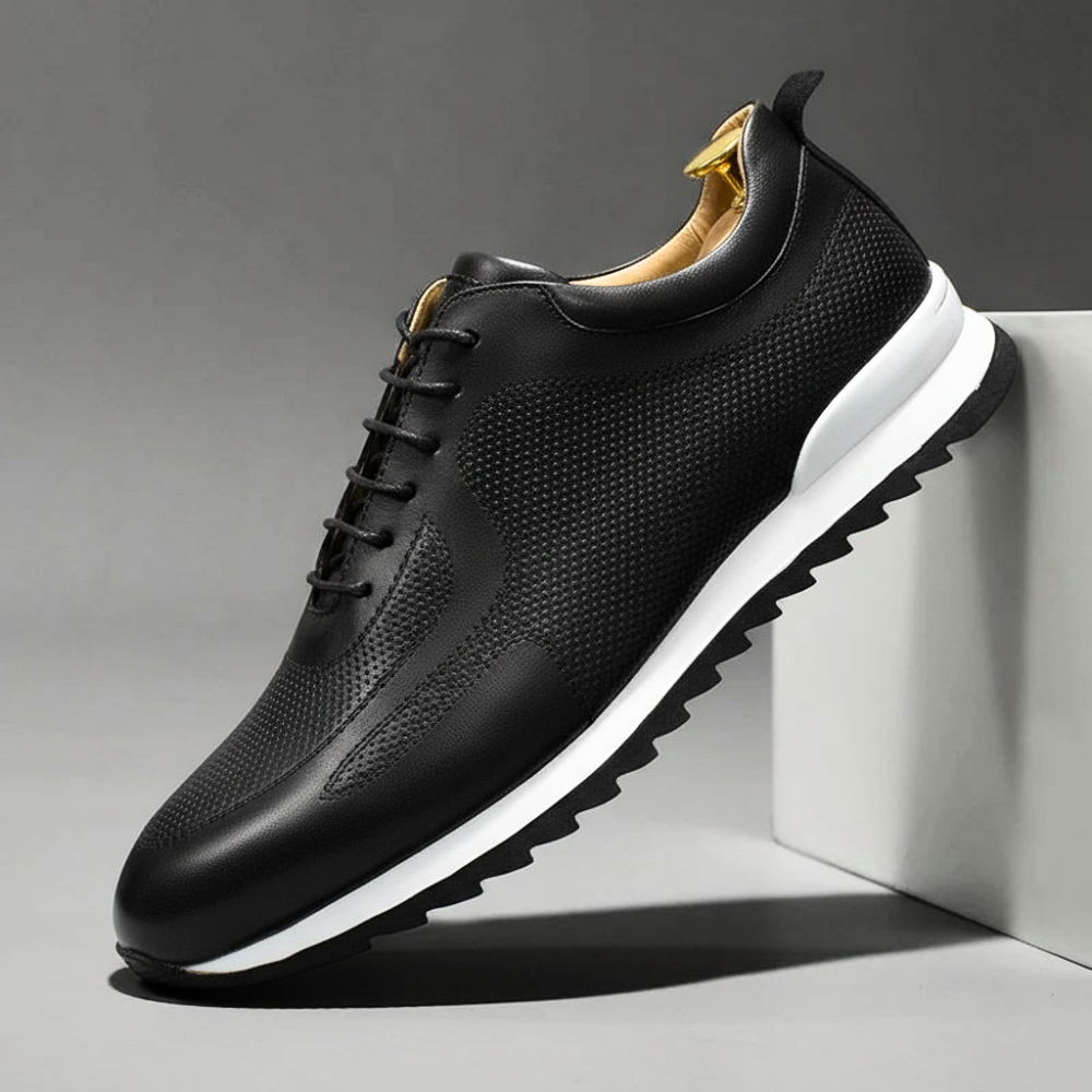 Fabrizio Men's Italian Leather Sneakers – Cushioned Interior Trainers