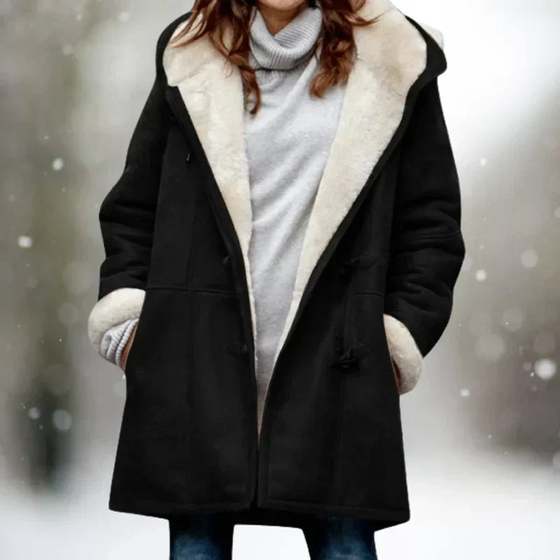 Aida Women's Winter Coat with Fleece Lining – Cozy Toggle Closure Jacket