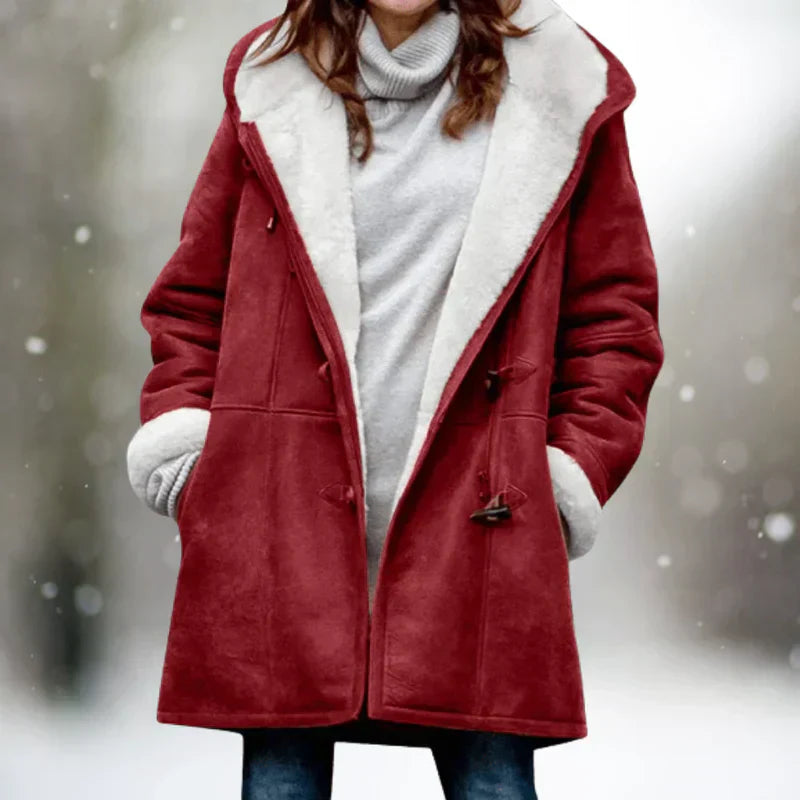 Aida Women's Winter Coat with Fleece Lining – Cozy Toggle Closure Jacket