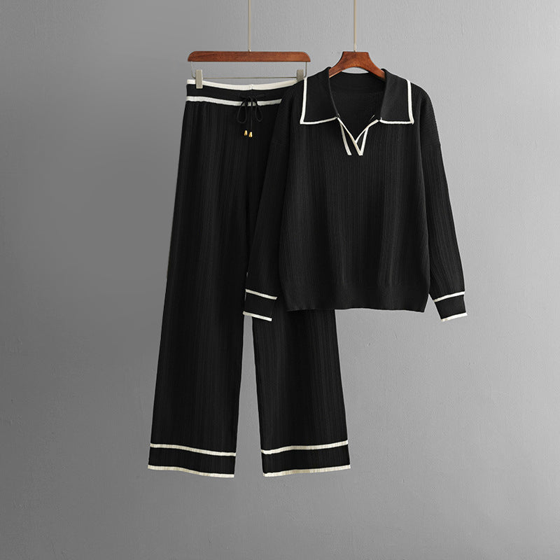 Aurora Viscose Knit Matching Set – Cozy Sweater and Wide-Leg Pants