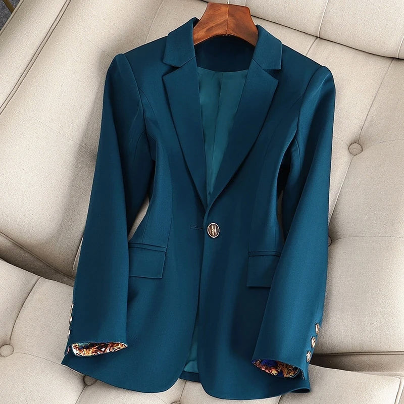 Elena Women's Blazer – Tailored Fit with Elegant Blush Tone & Sleek Structure